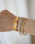 Vintage Curb Link Bracelets One in Silver and One in 18K Gold