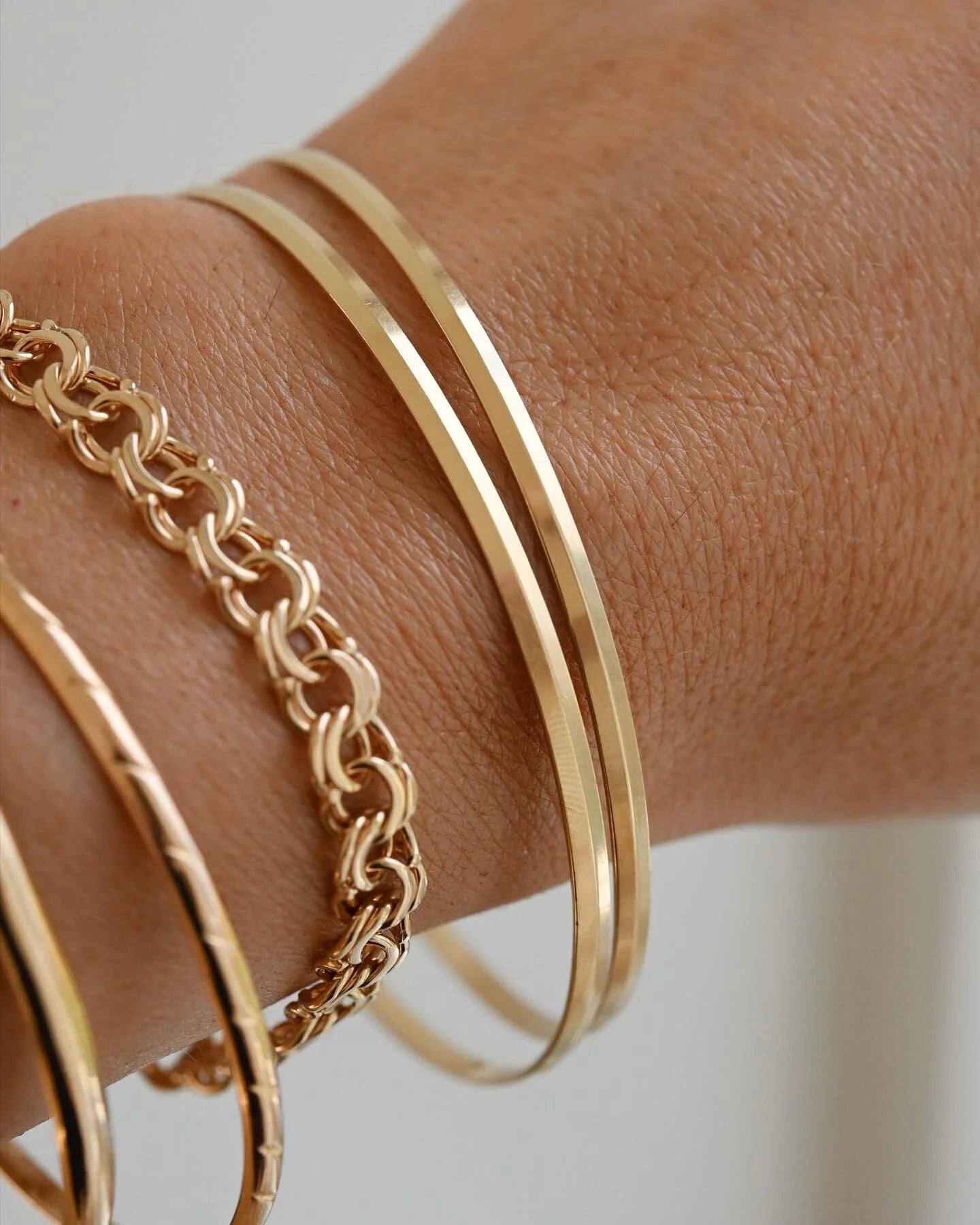 Two Vintage Bangles Sold As a Set of Two 18K Gold