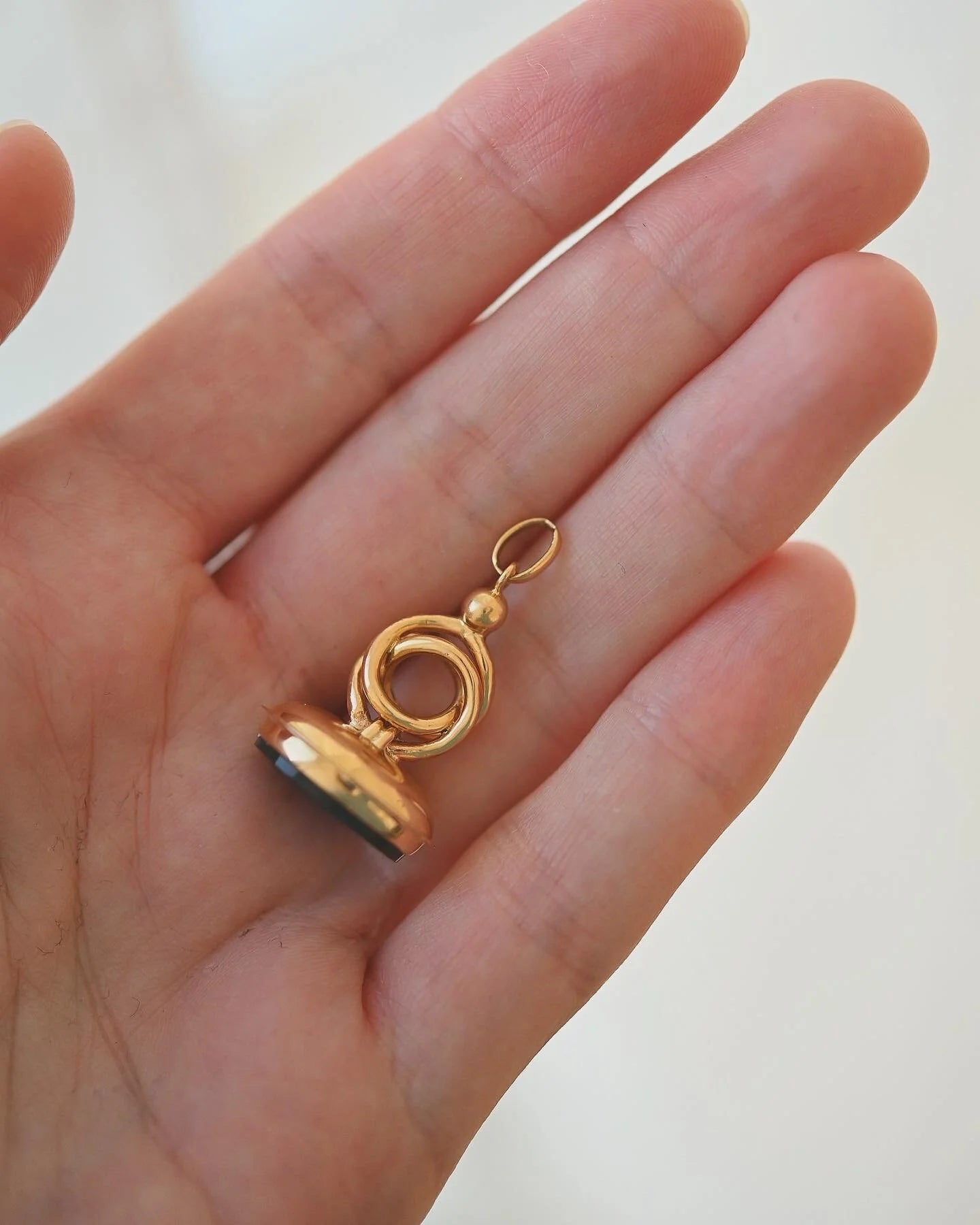 Rare Antique Bloodstone Watch Fob Seal 18K Gold 1910s