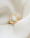 Gorg Opal x Diamond Ring 18K Gold Swedish Vintage Mid 1900s
