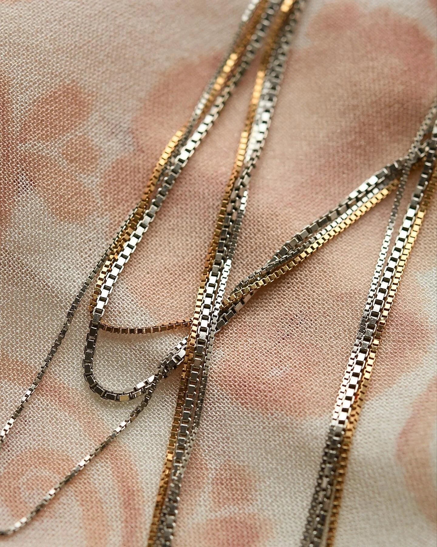 Free shipping! Vintage Box Chain 18K Rose Gold