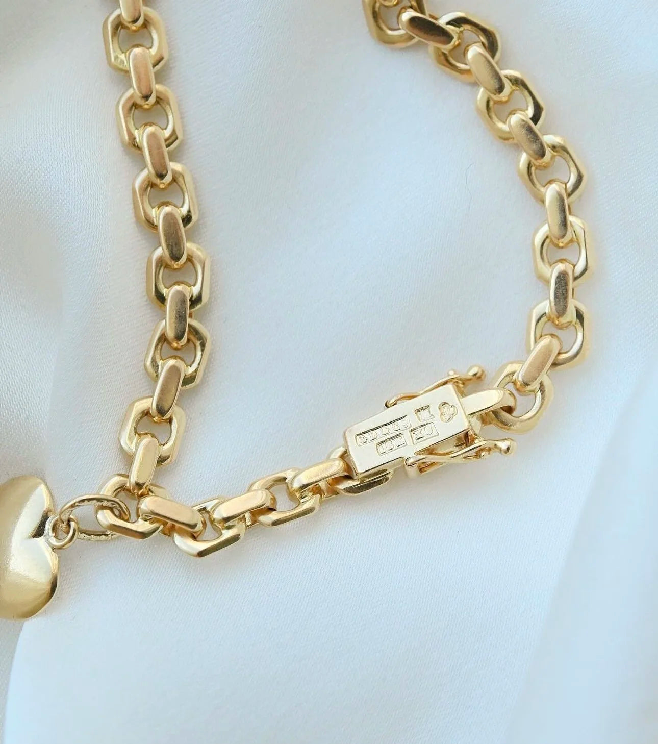 Amazing Flat Biker Link Bracelet 18K Gold Sweden 1948