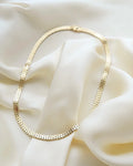 Stylish Danish Brick Link Necklace by N.C. Nielsen 14K Gold 1965