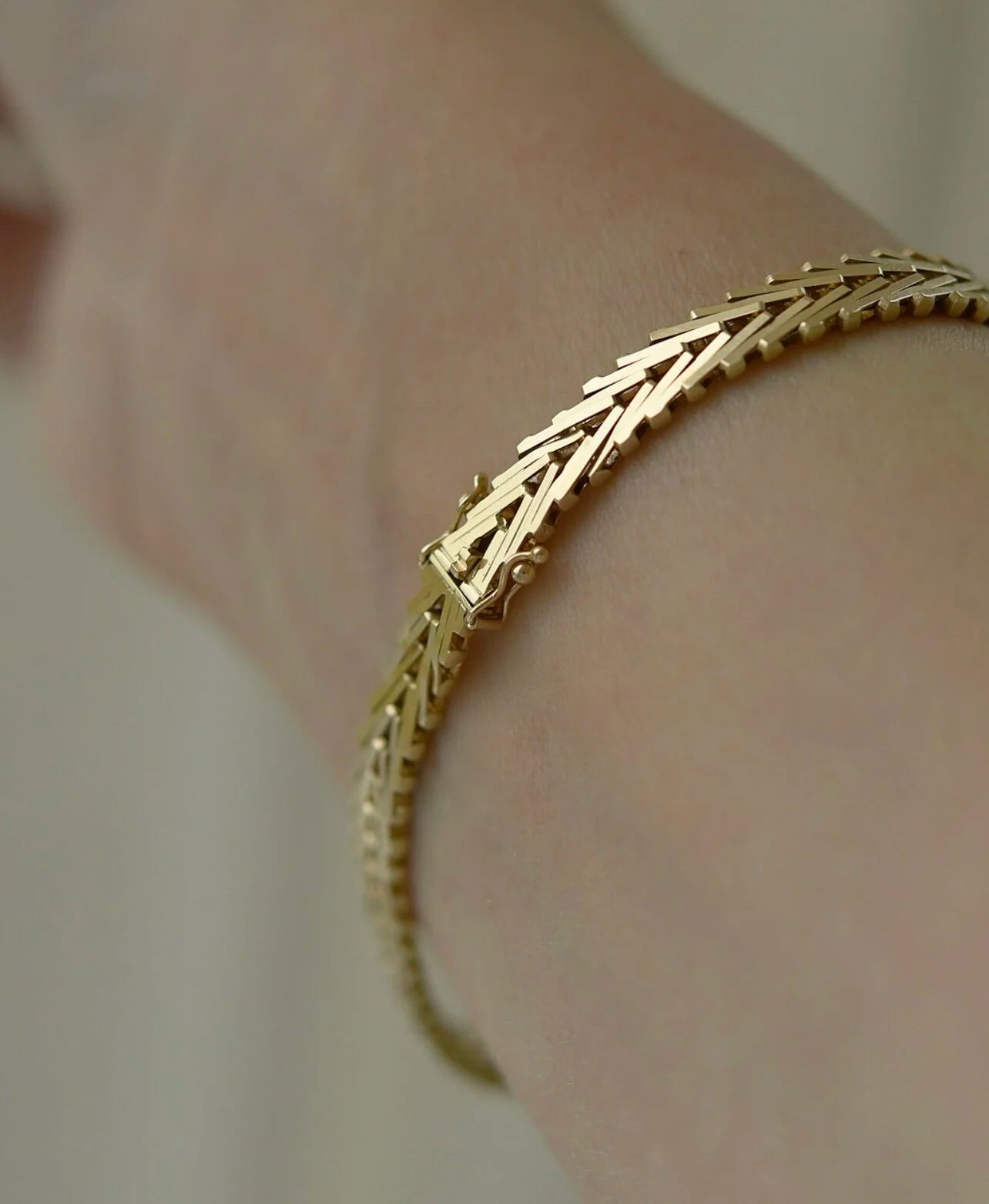 Gorgeous Carl Peter Christensen Geneva Link Bracelet 14K Solid Gold 1960s