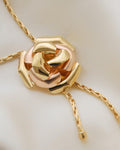 Unique Italian Rose Pendant Necklace 18K Gold