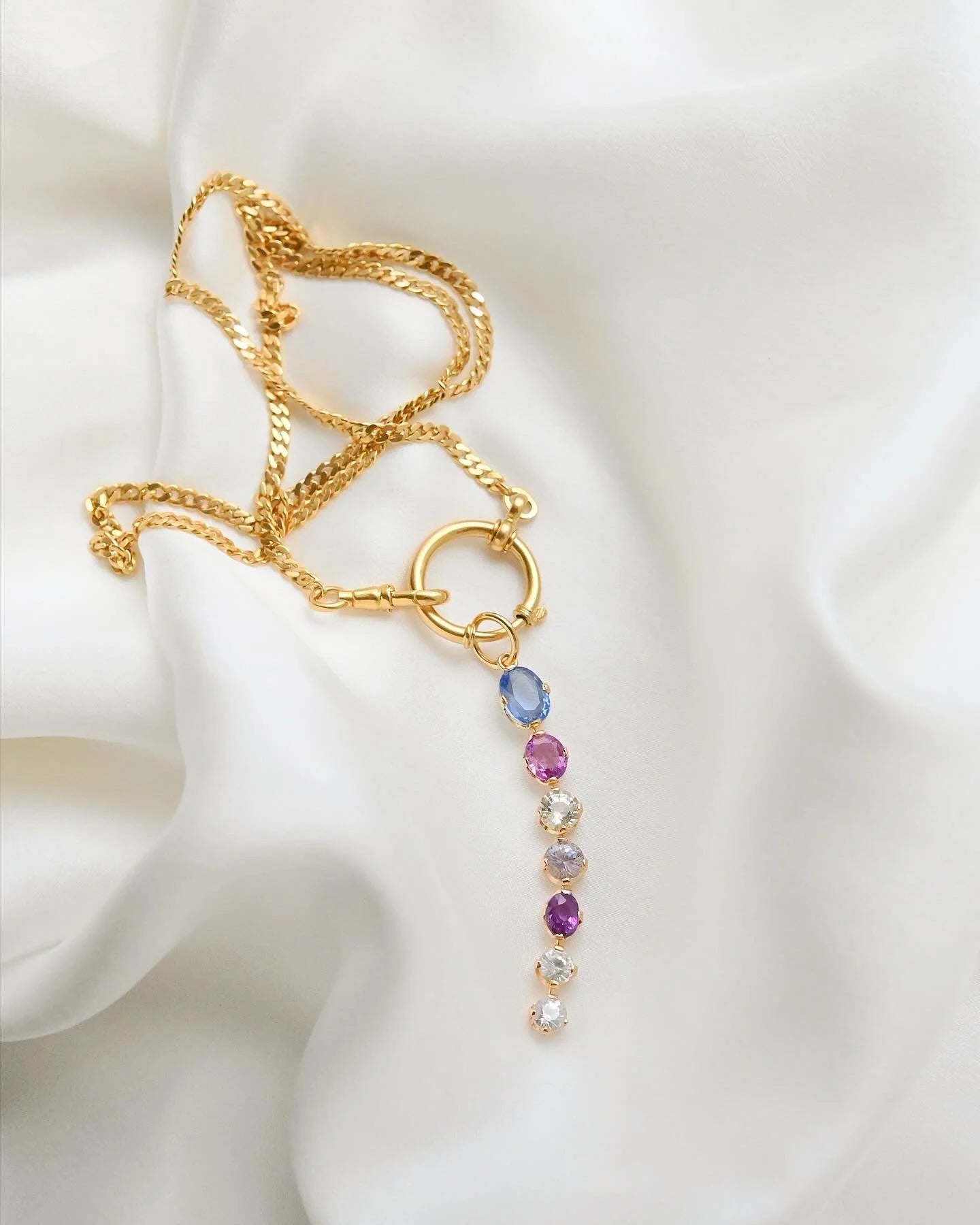 Gorgeous Upgraded Sapphire Vintage Pendant 18K Gold