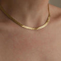 Gorgeous Danish Jens Tage Hansen Brick Link Necklace 14K Gold 1960s