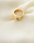 Vintage Sapphire Heart Diamond 18K Hold 1970s