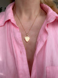 Beautiful RARE Antique Heart Locket on Curb Link Chain 18K Gold 1930s Sweden