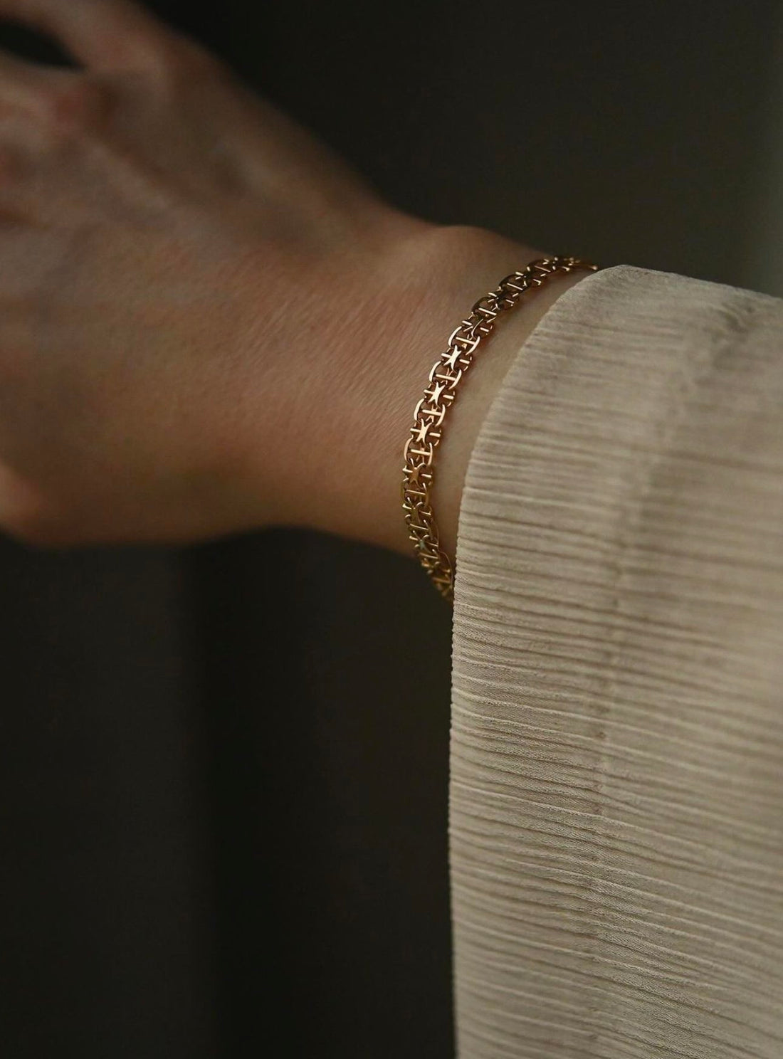 Beautiful Star Link Bracelet Swedish Vintage 18K Gold 1960s.