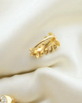 Totally Unique Estate Diamond Leaf Ring 18K Gold