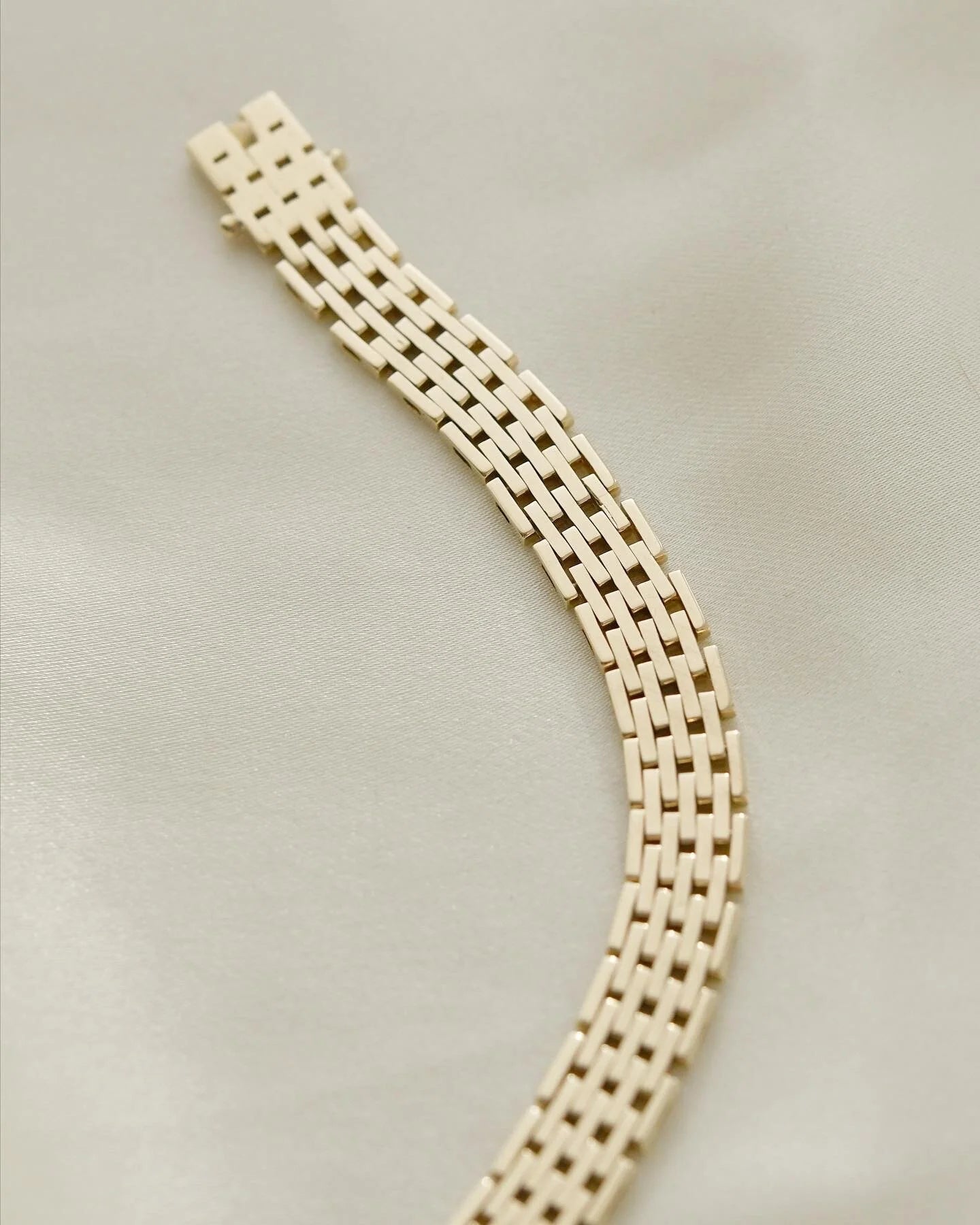 Stunning Danish Vintage Brick Link Bracelet 14K Gold