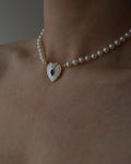 Pearl Dream Choker with Amethyst, Mother of Pearl and 18K Gold