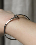 Elegant Bangle w Floating Diamond 0.35 carats 14K White Gold