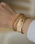 Amazing Swedish Vintage Bangle w Pearl 18K Gold 1957