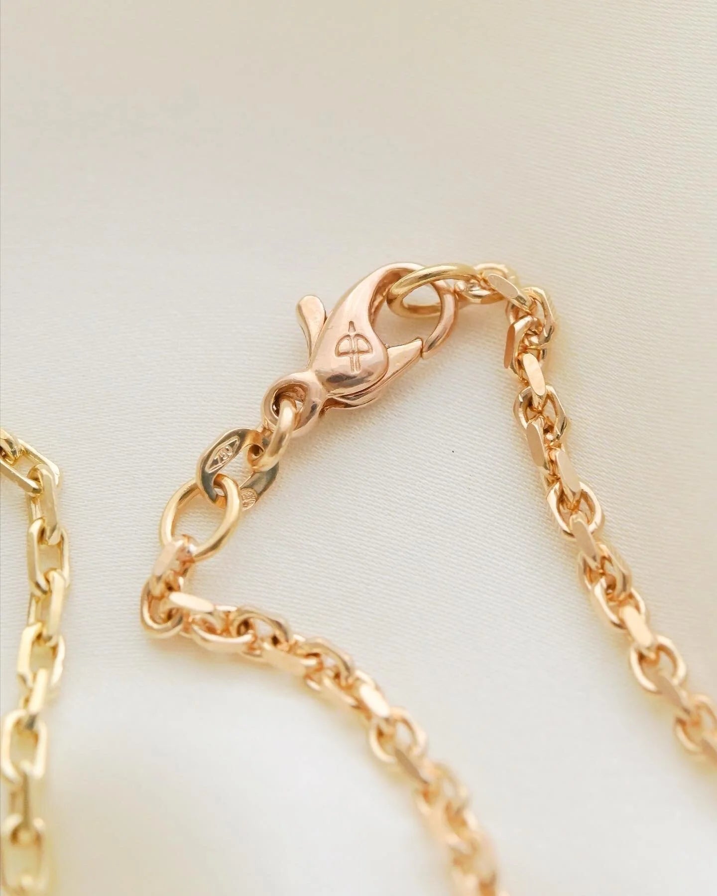 Italian Vintage Biker Chain 18K Rose Gold