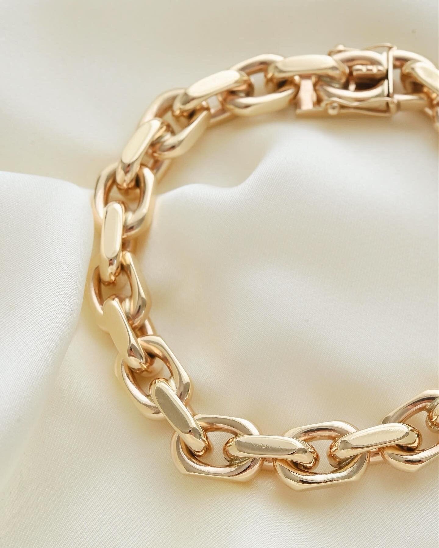 The Ultimate Danish Vintage 63 Grams Jumbo Anchor Bracelet 14K Gold 1960s