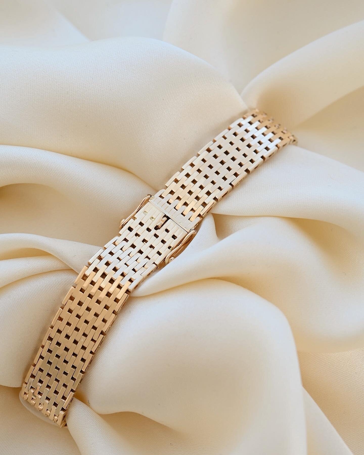 The Perfect Vintage Brick Link Bracelet 14K Gold 1960