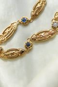 Sublime French Art Deco Sapphire Diamond Bracelet 18K Gold