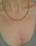 Antique 19 Inches Rolo Link Chain 18K Gold 1800s