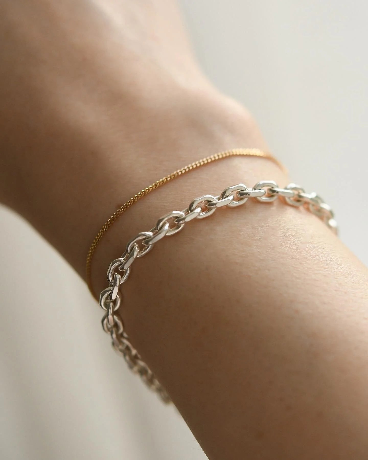 Danish Vintage Anchor Link Bracelet Silver