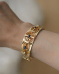 1968 Vintage Bracelet W Sapphire Cabochons 18K Gold