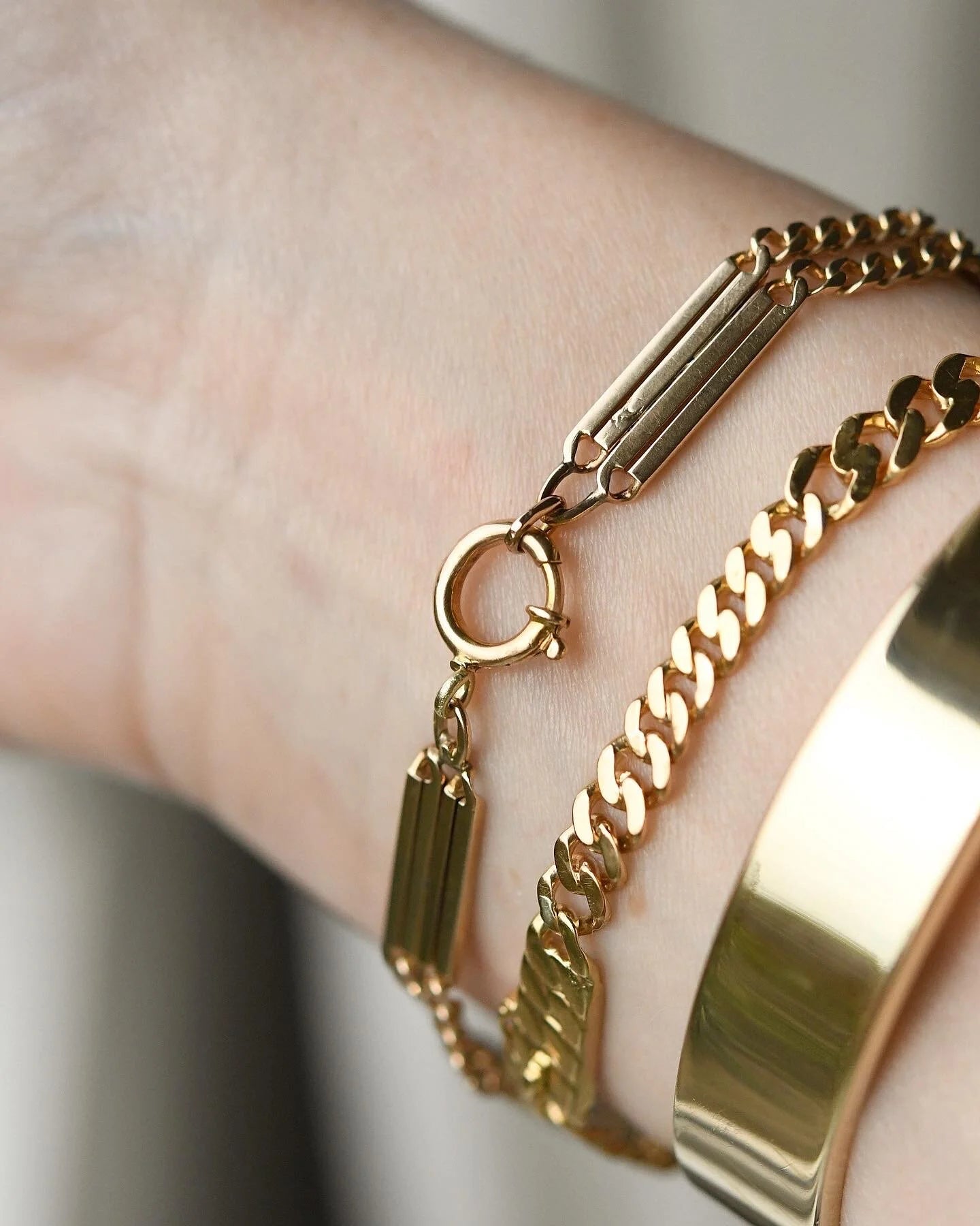 Gorg Edwardian Fancy Link Bracelet 14K Gold 1910s