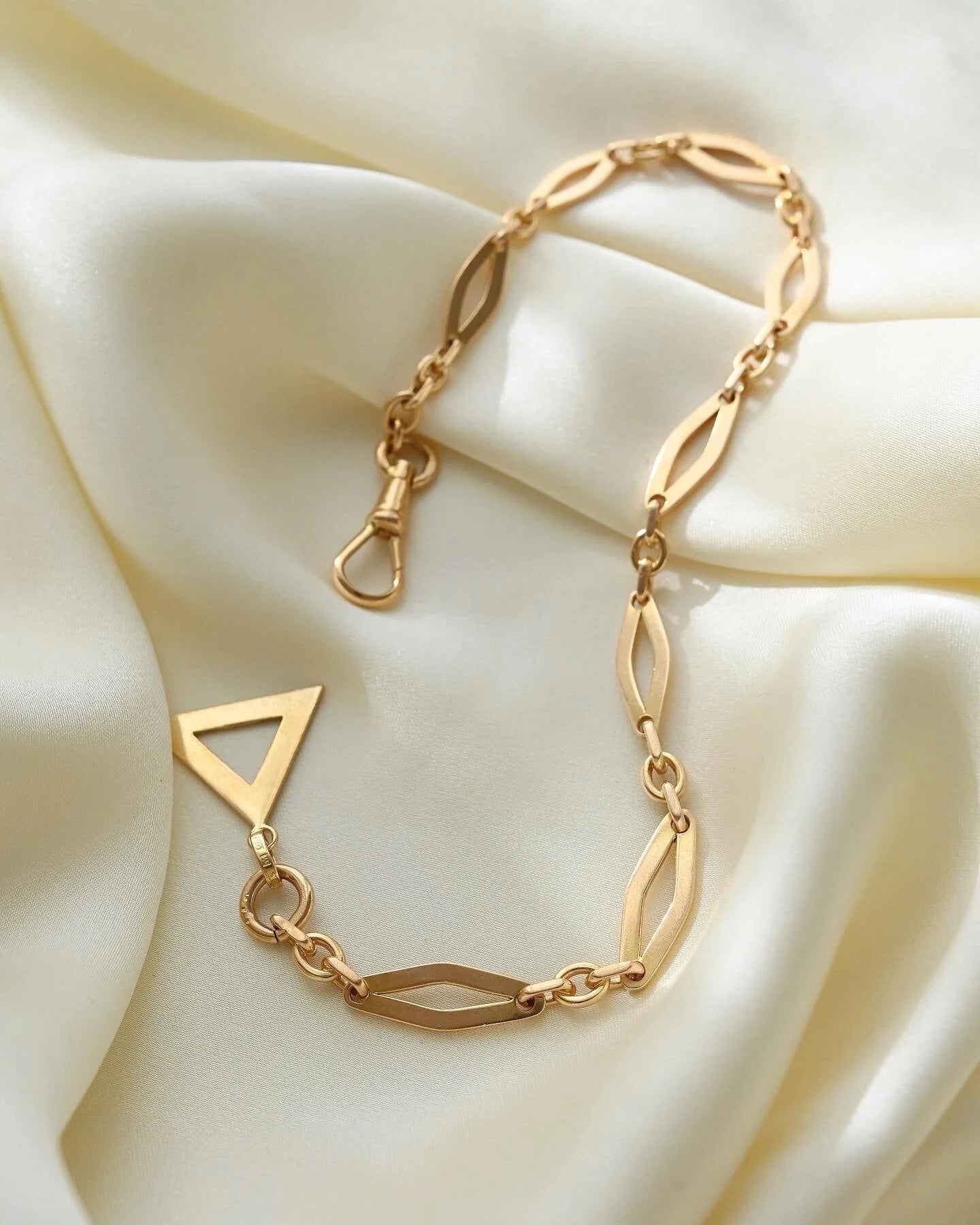 Unreal Stunning Antique Watch Chain 10.5 Inches 18K Rose Gold 1933