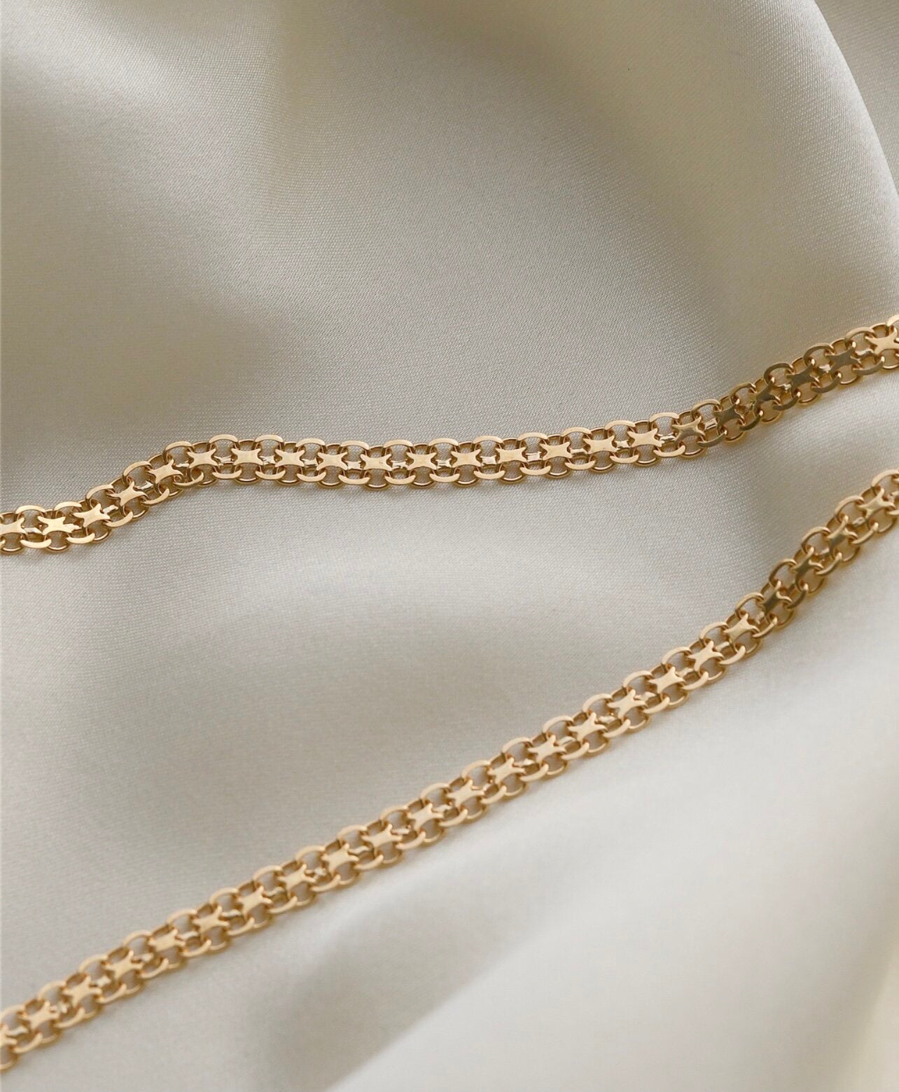 Beautiful Swedish X Link Chain 18K Gold 1960