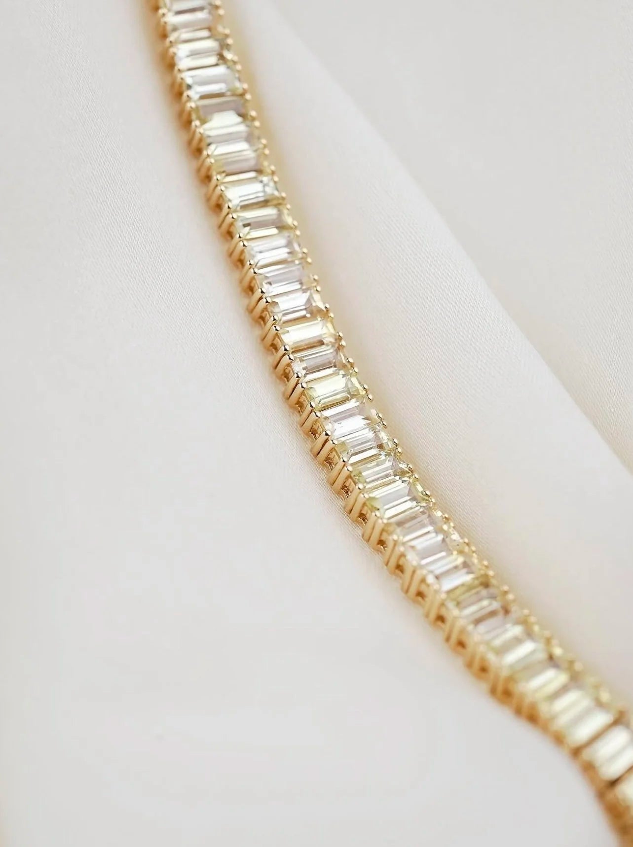 Once in A Lifetime Dream Tennis Bracelet 10.37 Carats of Yellow Sapphires 14K Gold Denmark 1990s
