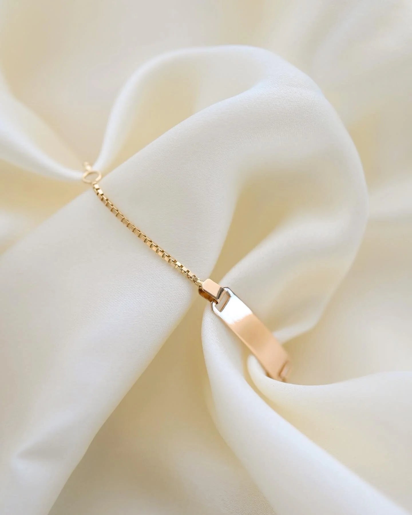 Small Wrist Name Plate Bracelet 18K Gold 1980