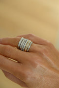 Beautiful 7 Stone Diamond Ring 18K White Gold