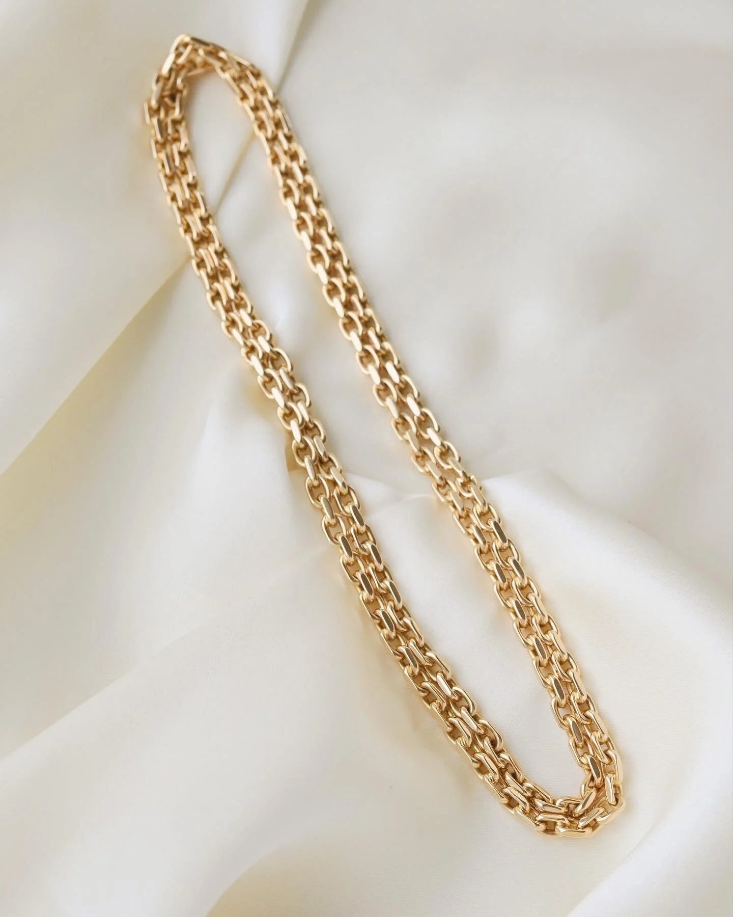 Ultra Long Danish Vintage Anchor Chain 14K Gold