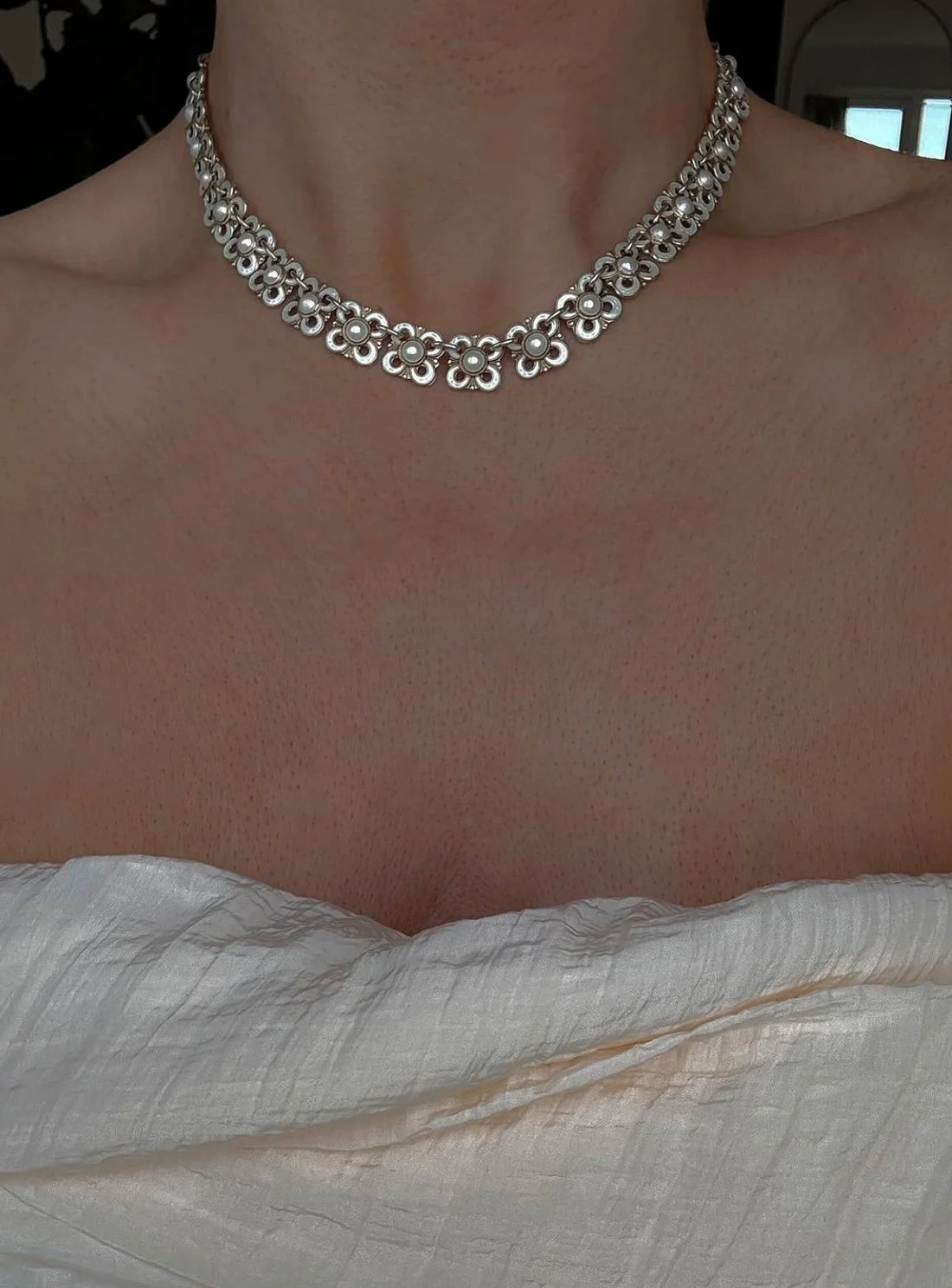 Extraordinary Vintage Set w Bracelet and Necklace Sterling Silver Norway 1950s