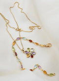Sunshine Flower Pendant on Chain Italian Vintage 18K Gold