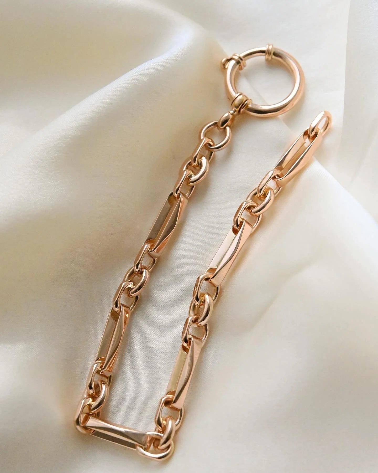 Magnificent Dream Bracelet Antique Watch Chain Sizeable 18K Rose Gold 1910