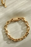 HEAVY 7.5mm Vintage Anchor Bracelet 8K Gold