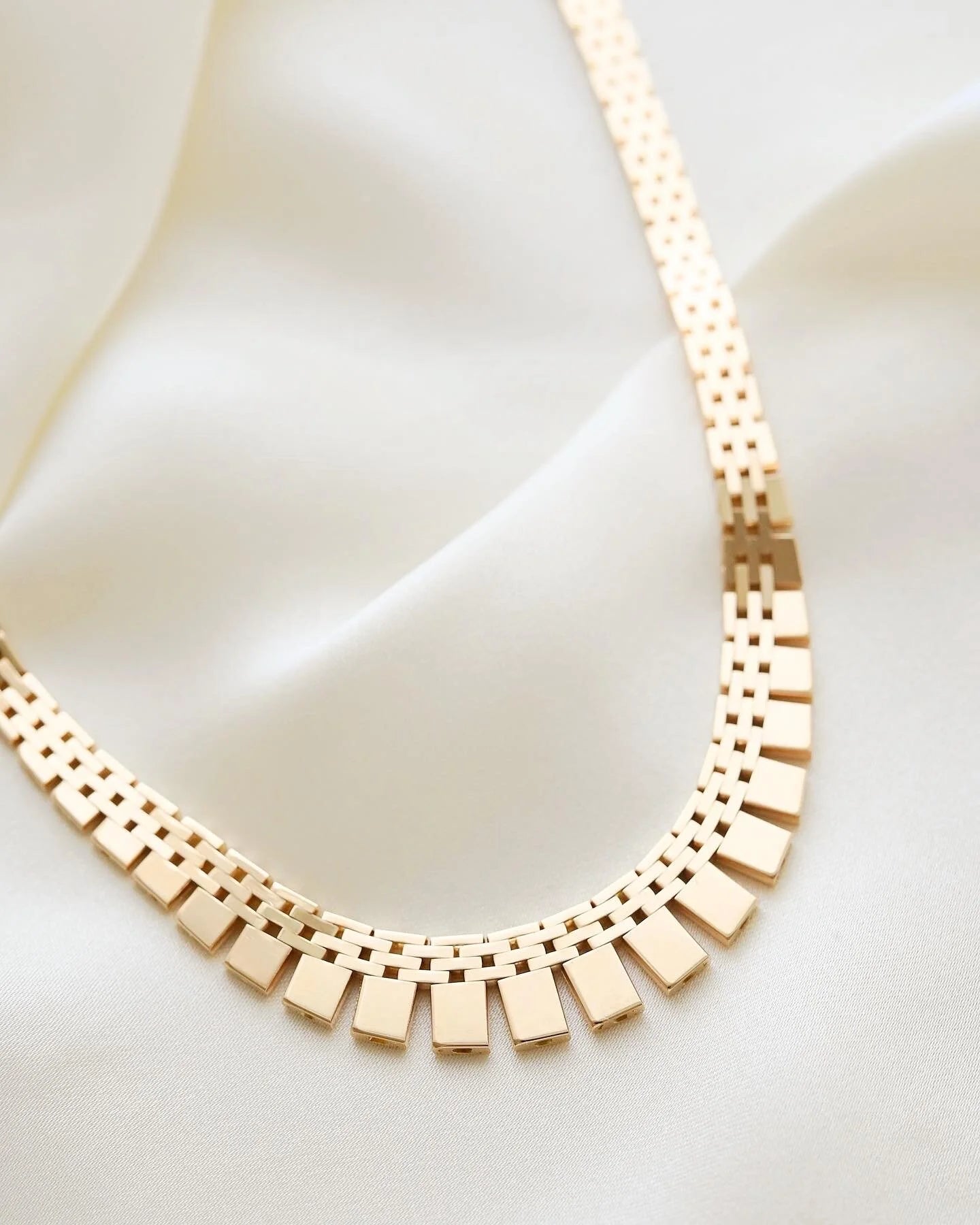 Rare Longer Danish Cleopatra Necklace 14K Gold 1960