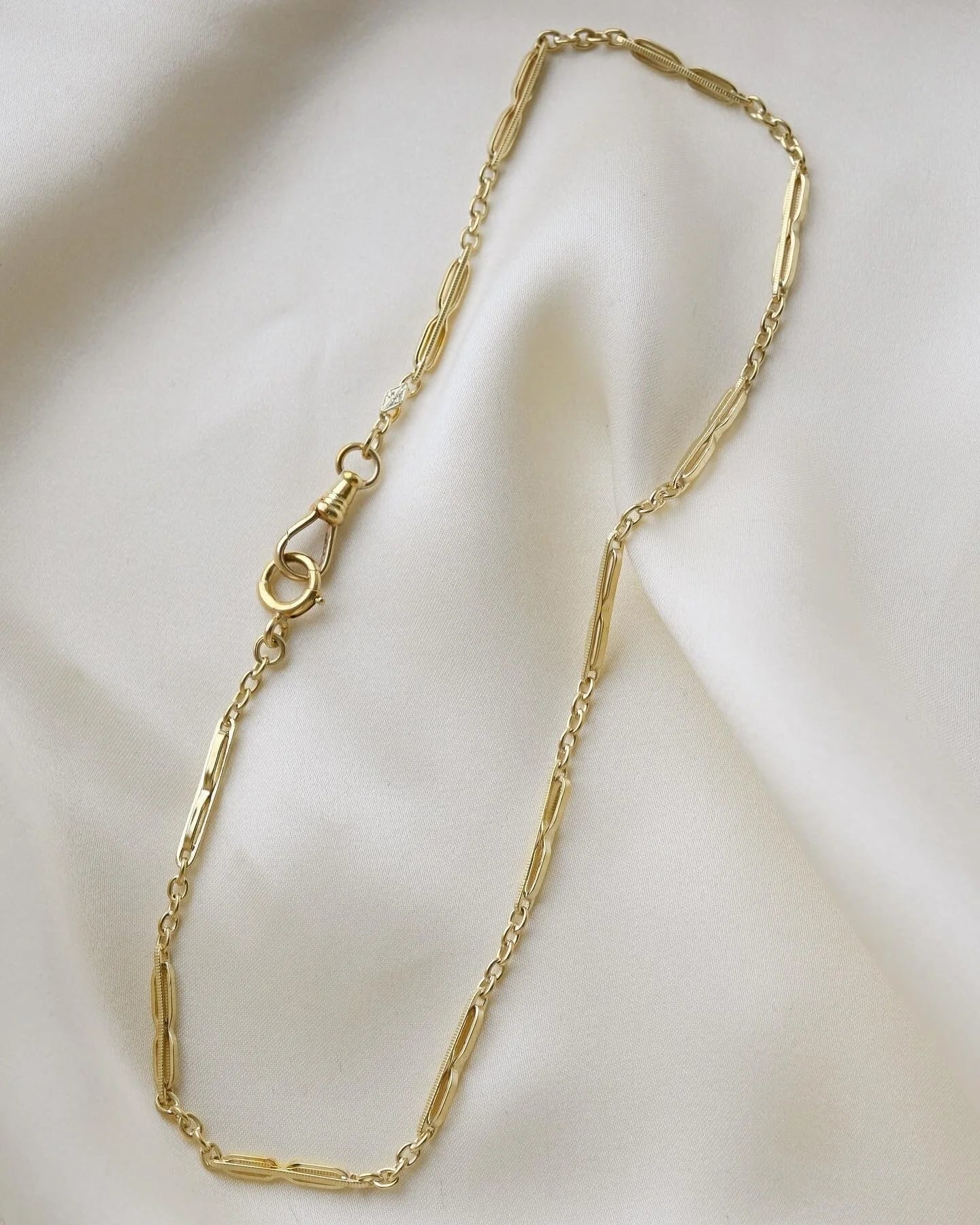 Cute Vintage Watch Chain Choker 14K Gold