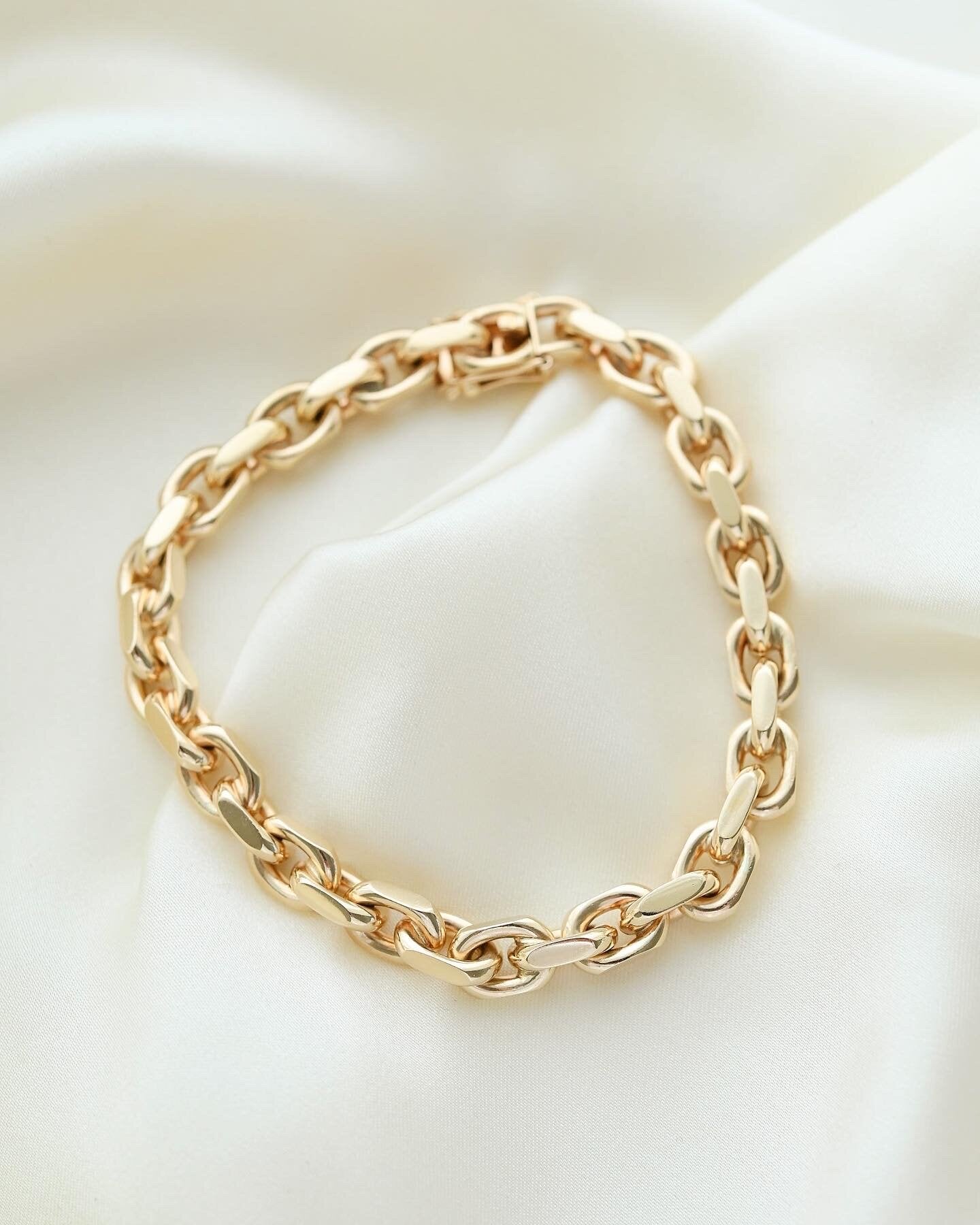 Perfect Danish Vintage Dream Link Bracelet 14K Gold