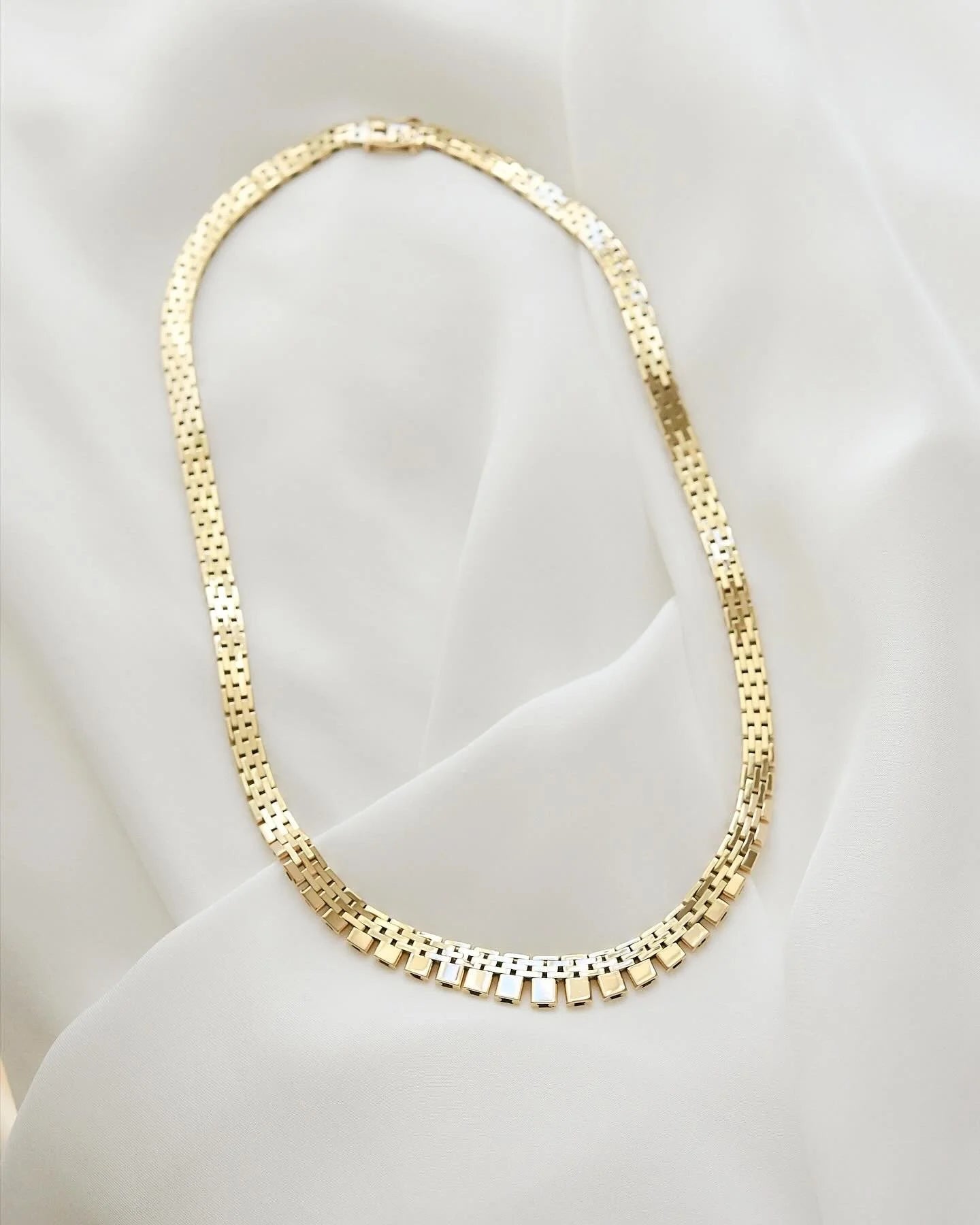 Superb 30 Grams Danish Vintage Mid Century Necklace 14K Gold 1970s