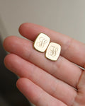 The Most Pretty Cufflinks JS / SJ Initials 18K Gold Mid 1900s