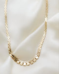 Versatile Vintage Baby Brick Link Necklace 14K Gold
