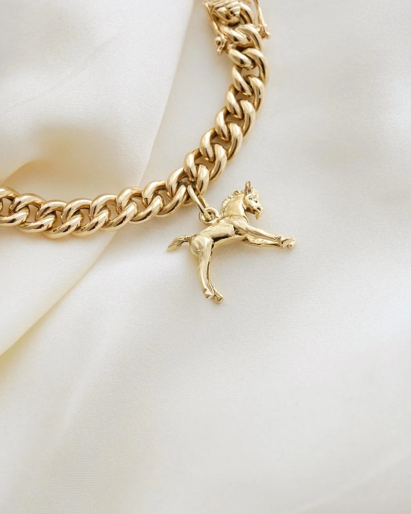 Italian Vintage Charm Bracelet 14K Gold 1960