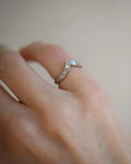 Personal Colelction Diamond Ring w Baguette and Peruzzi Cut 14K White Gold