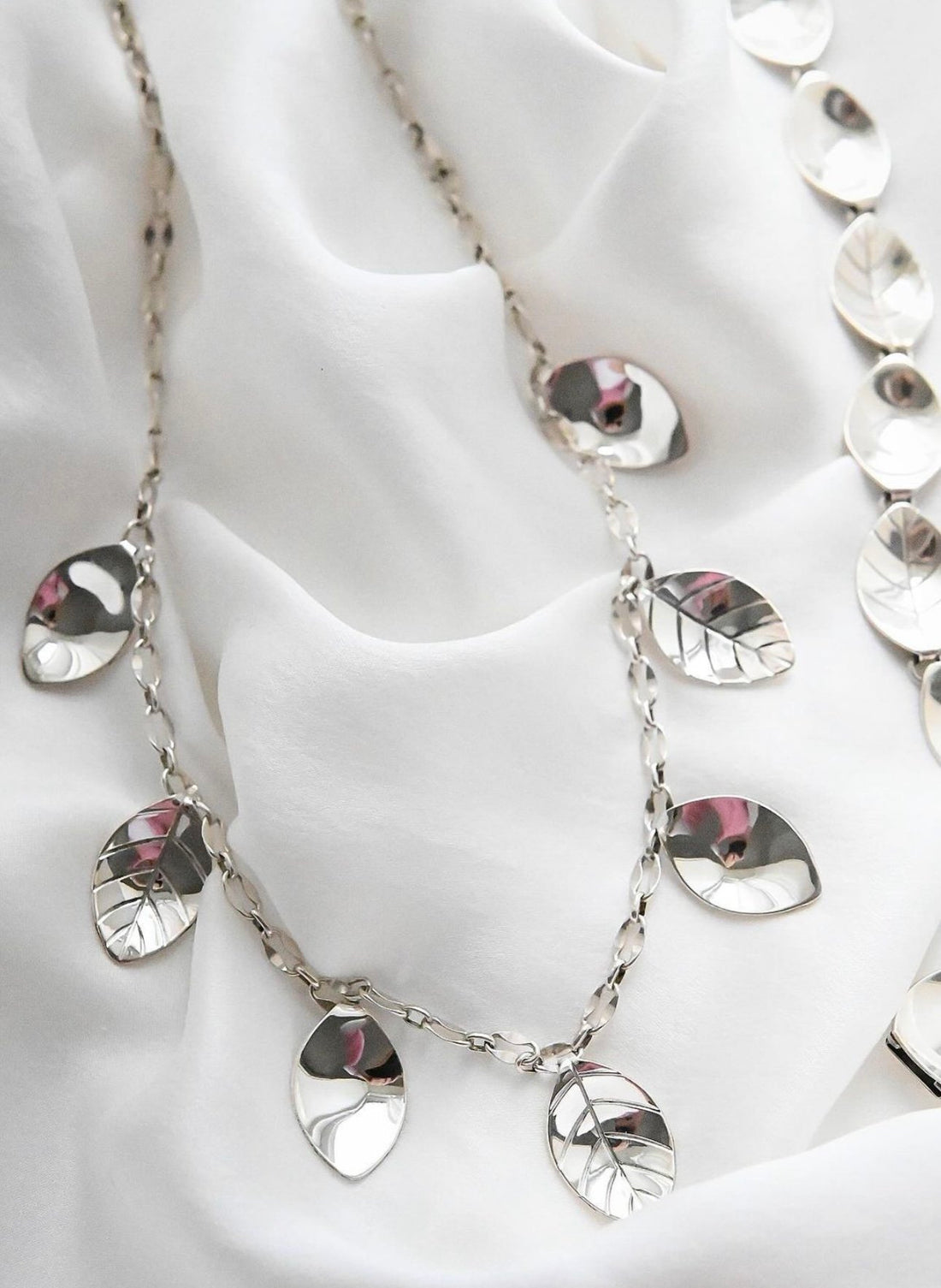 Gorgeous Mid Century Vintage Silver Set w Bracelet and Necklace Sweden 1958