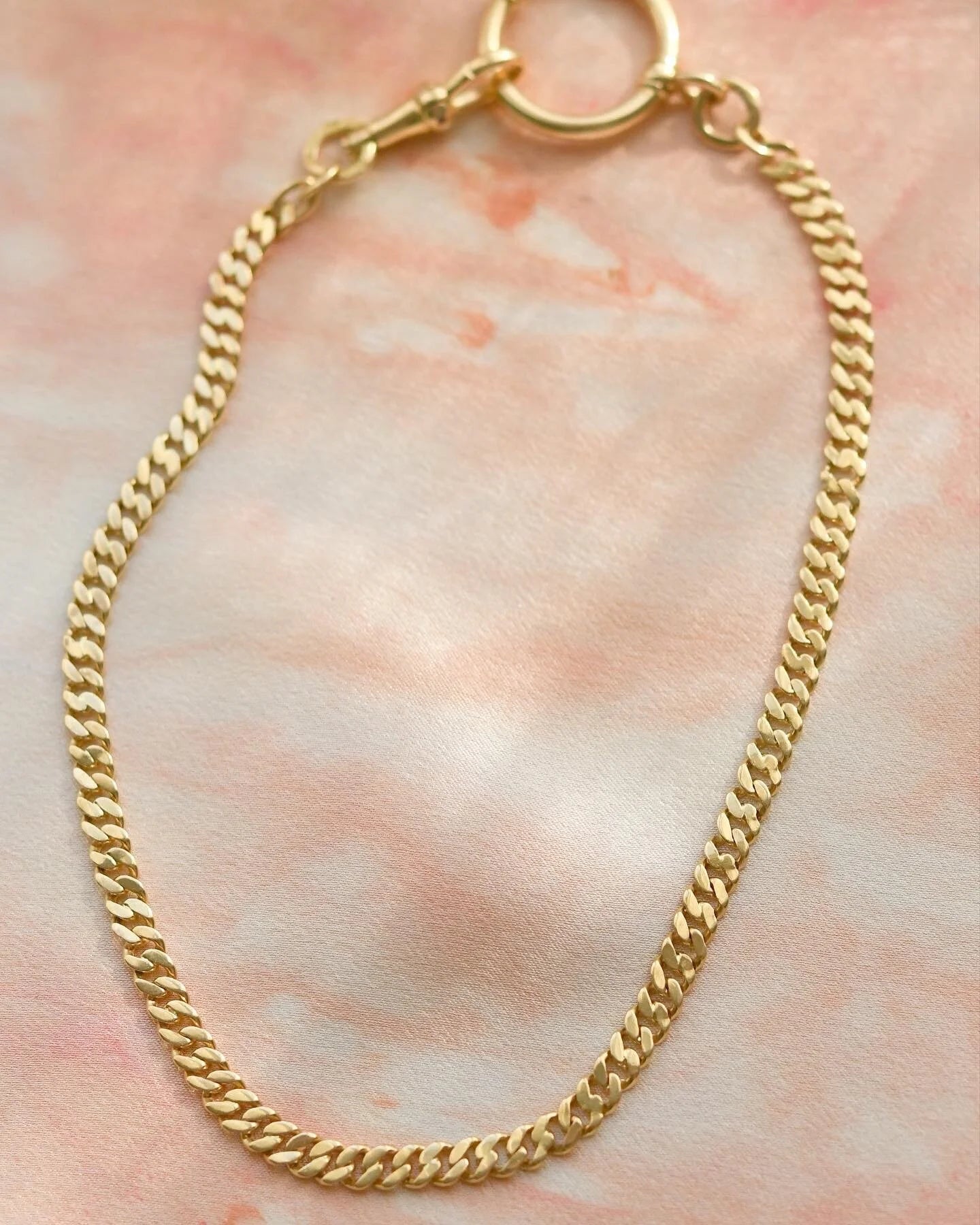 10.4 inches Antique Watch Chain 18K Gold 1938
