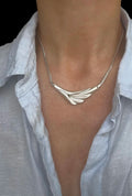 Sculptural Flower Pendant Sterling Silver Danish Vintage