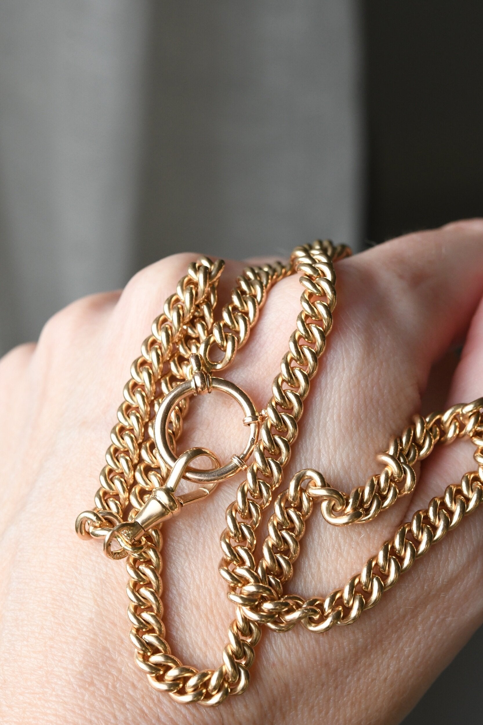 Sublime Antique Watch Chain Necklace 14K 47,8 grams