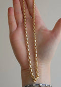 Head Turned Anchor Link Necklace Danish Vintage 14K Gold 1970